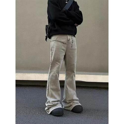 L 51652 Black Straight Flared Jeans 黑色直筒微喇牛仔裤