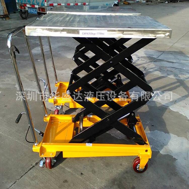 不锈钢平台车50kg手动升降平台车04不锈钢模具液压平台车