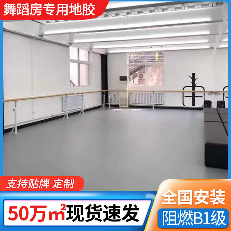 舞蹈房专用PVC地胶加厚防滑纯色塑胶地板健身房幼儿园教室pvc地垫