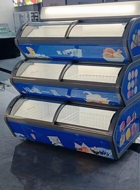 雪糕子母冷柜展示柜便利店三层冷冻海鲜立式冰淇淋双温柜商用智能