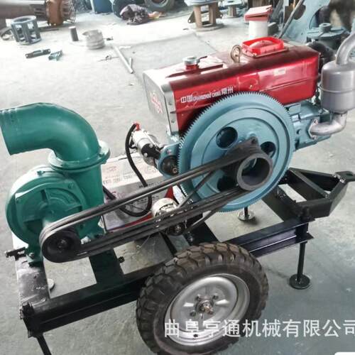 水寸水泵柴款万向节传动灌溉泵移动式拖车6CAP河道抽农用油水泵