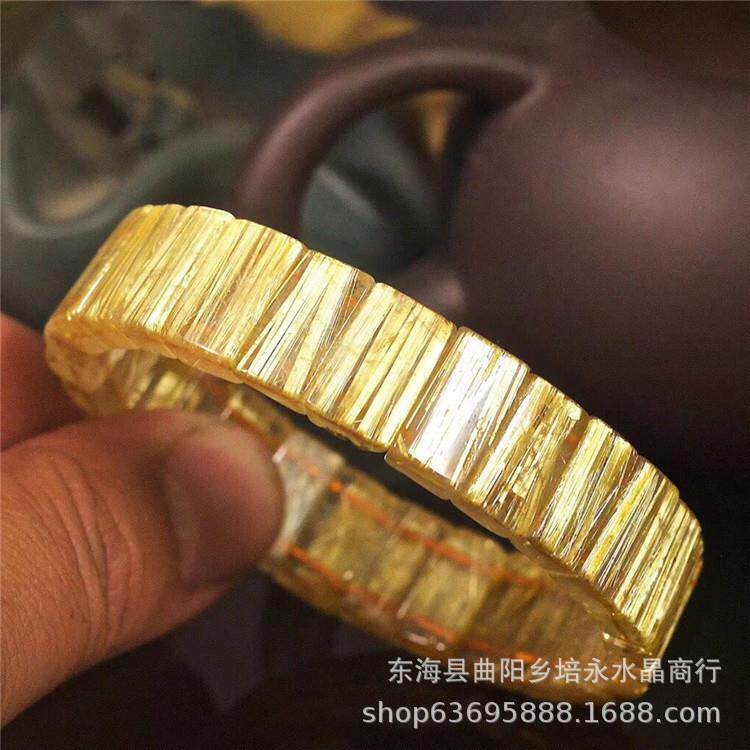 包邮天然钛晶手排发晶手排宽板钛晶手排男女款钛晶手排