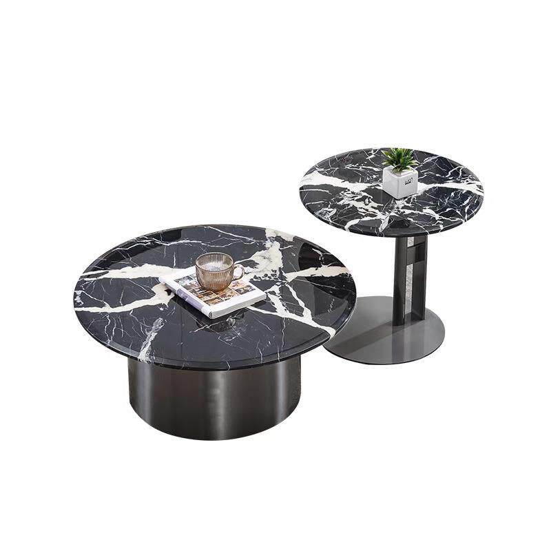 天然大理石茶几现代简约铂金钻黑玫瑰蓝水晶别墅客厅家用茶几边几