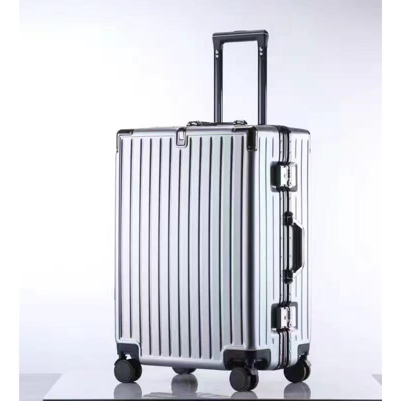 高档男女通用万向轮框行李箱旅2大容量时尚拉杆箱行登铝机箱0/24/