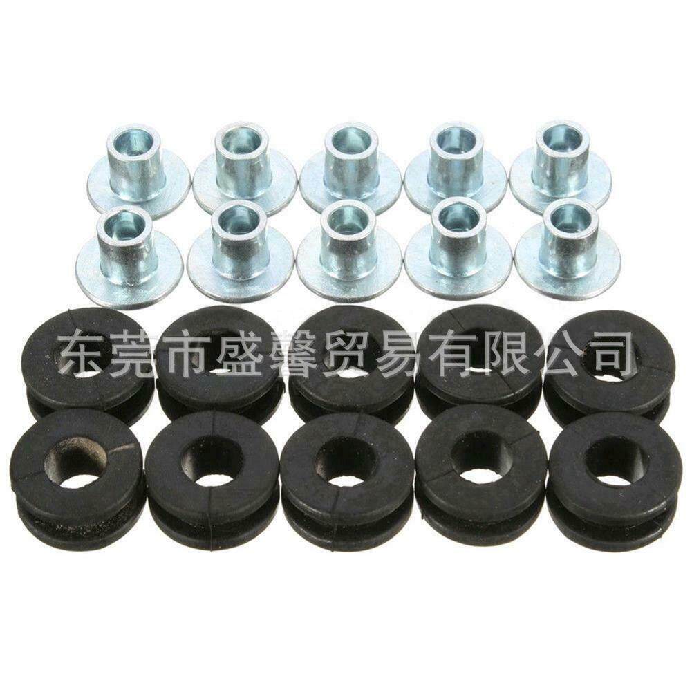 10pcs摩托车橡胶垫圈螺栓套件M6整流罩后震缓冲胶圈橡胶垫圈