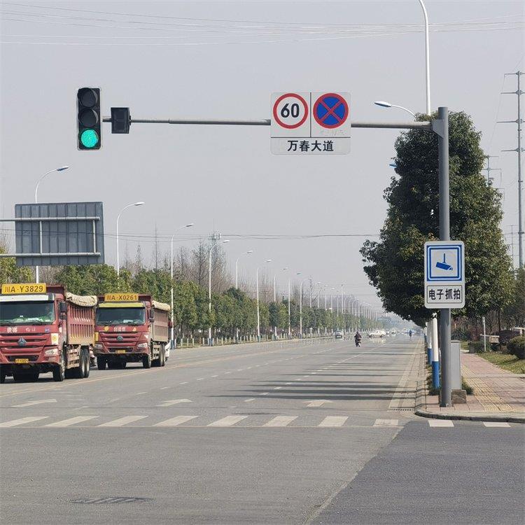交通信号灯十字路LED红绿灯杆L型道路信号灯八角圆锥指示灯杆