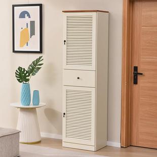 北欧美式实木鞋柜门口夹缝家用进门转角电梯口储藏收纳柜单门鞋柜
