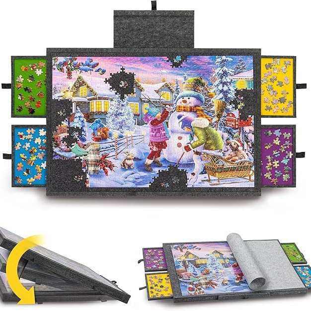 新品毛毡拼图桌儿童拼图1000片不织布拼图垫6抽屉便携式拼图桌,宠物/宠物食品及用品,猫窝/屋/帐篷/沙发,淘宝优惠券,粉丝福利购,淘宝优惠卷