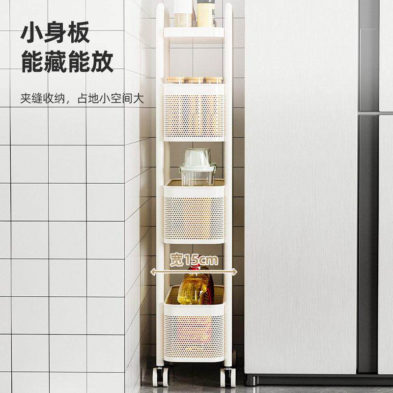 新款直销厨房置物架落地窄柜缝隙家用卫生间浴室移动小推车侧夹缝