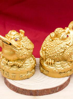 直销新款招财金蟾摆件金属工艺礼品动物蟾蜍创意家居客厅办公室装