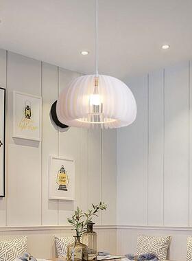 创意款白色铁艺客栈民宿书房吊灯日式复古卧室中古led餐厅南瓜灯