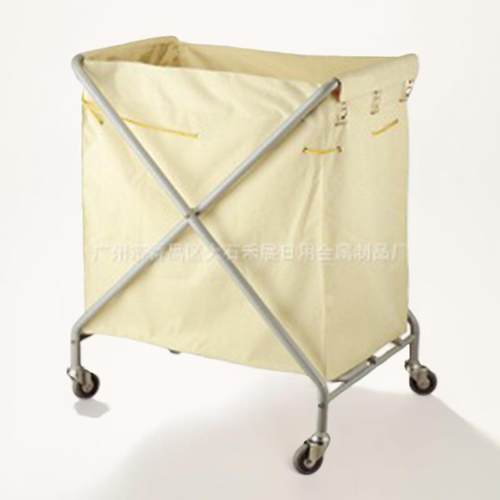 圆形布草车不锈钢布草车手推布草车酒店客房布草车服务车