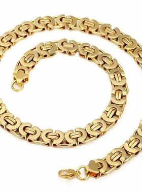 跨境首饰 配饰项链 时尚扁节链项链挂链 锁骨链不锈钢单链