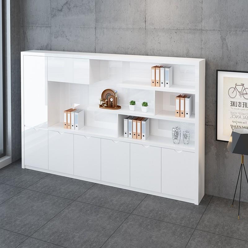 纳烤漆文办件柜矮柜木质储物柜办公室收柜资料柜水柜书烤漆前台茶