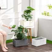 花多彩长方形水泥花盆种植箱箱办室公VEI酒店泥客厅阳台绿植镁花