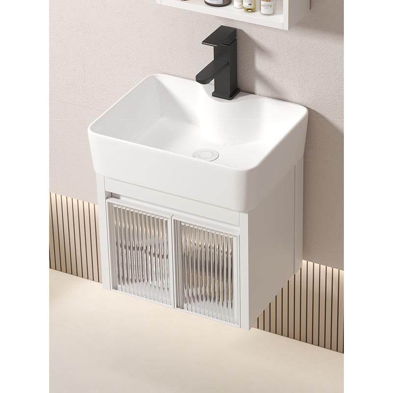 太空铝小户型浴室柜陶瓷一体洗手盆组合卫生间洗脸盆厕所洗漱台面