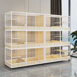 厂家直销繁育繁猫笼别墅猫笼子大空间猫舍实木猫咪笼猫屋两三层