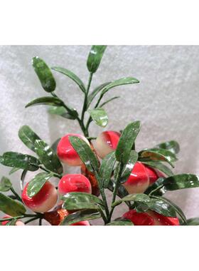 天然南玉石28仙桃树仿真盘栽盘景工艺品玉雕摆件家居饰品创意礼品