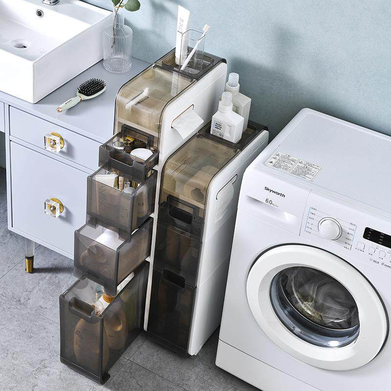 夹缝超收纳卫生间缝柜隙置物物架浴室置柜抽屉式储物柜窄65110046