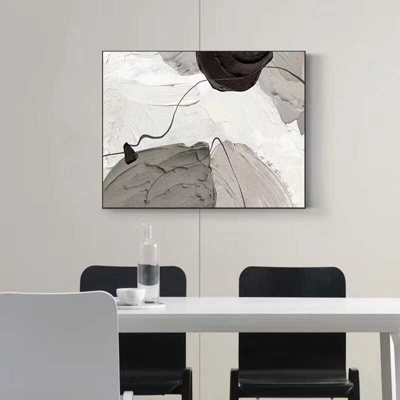 现代简约黑白电表箱装饰画遮挡开关配电箱电闸客厅餐厅挂画免打孔