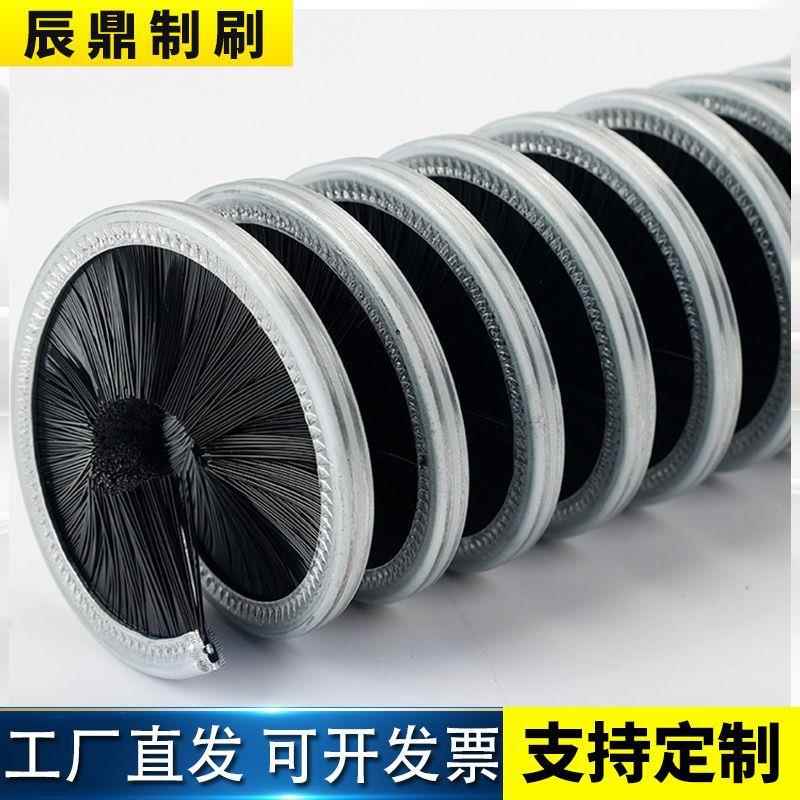尼龙丝缠绕弹簧刷辊防静电软毛抛光打磨玻璃清洗内绕外绕工业毛刷