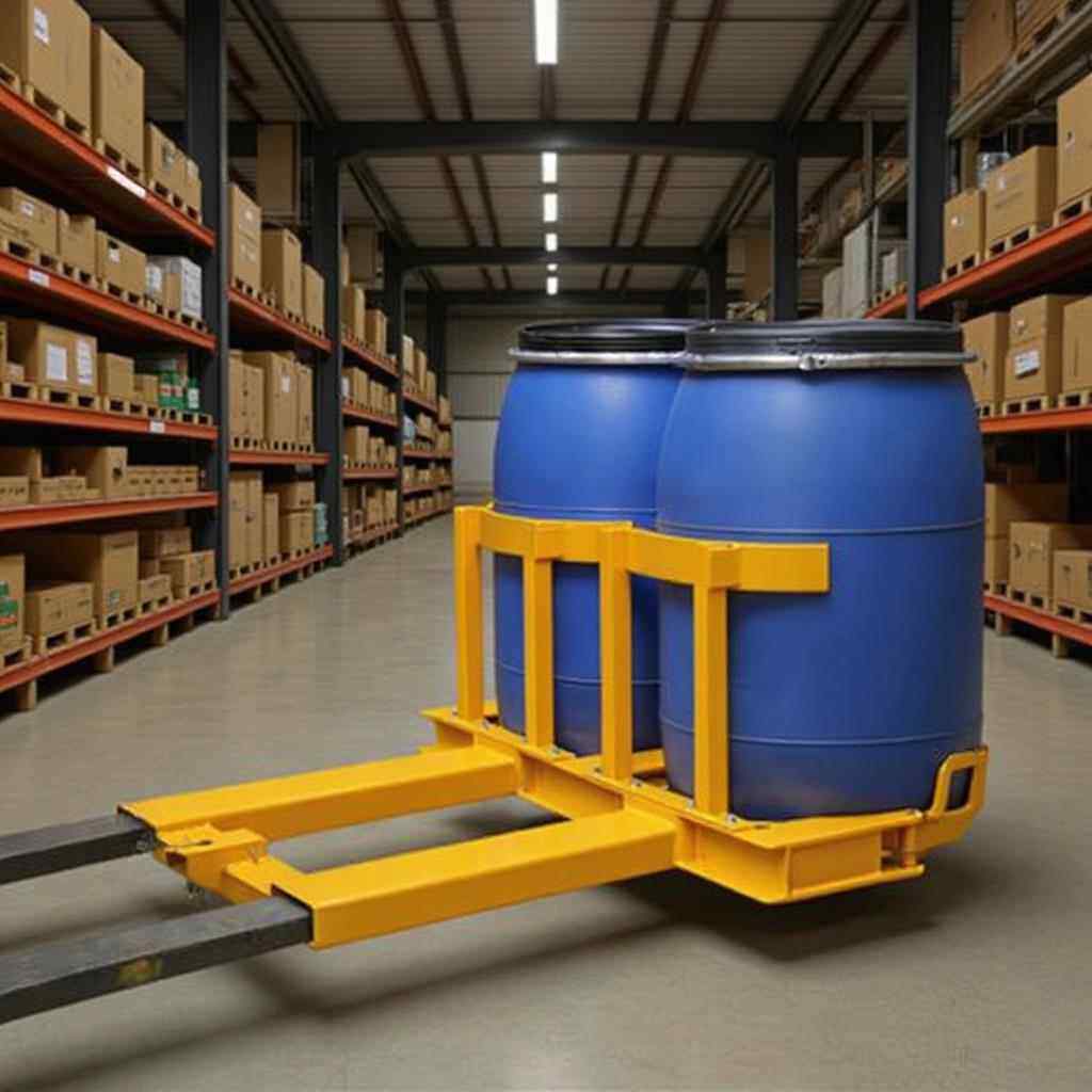 叉车抱箍式油桶夹具DG800浙江锥形油桶搬运夹200l圆桶搬运神器