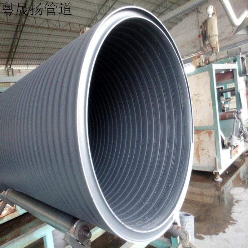 PE内肋强螺旋波纹管HDPE克拉管中空壁缠绕管大口径DN200SN8