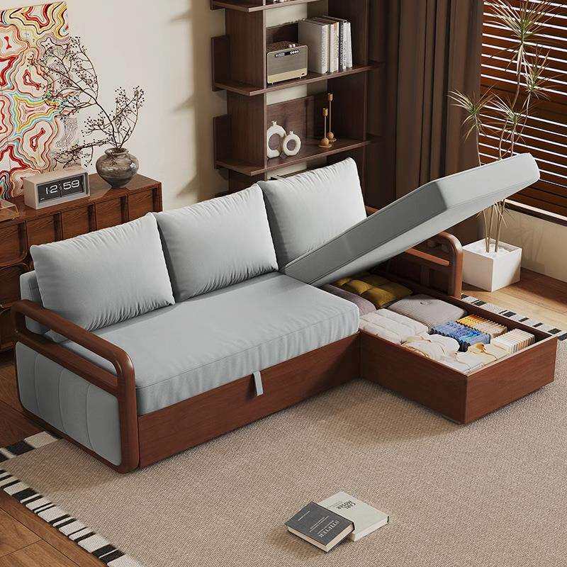 志光新款实木沙发床客厅多功能两用可折叠储物式带贵妃小户型新款