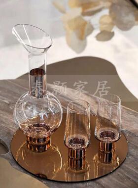 欧式样板房皮革酒桶酒具套装阳台飘窗装饰摆件茶几餐边柜酒柜摆设