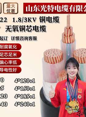 国标铜芯ZRC-YJV阻燃ZA 电缆线2/3/4/5芯充电桩6/10/16平方25铜线