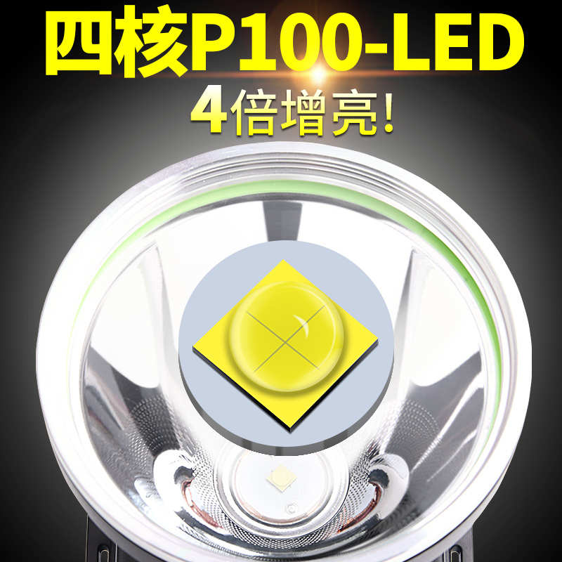 P100强光头灯充电超亮头戴式手电筒led远射疝气户外矿灯超长续航