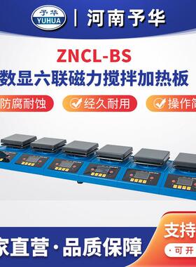 智能数显磁力搅拌加热板ZNCL-BS-6联多联加热板河南予华