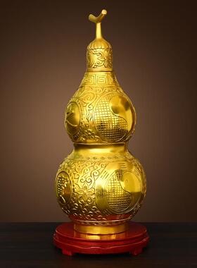 铜葫芦摆件八卦葫芦五帝钱挂件开 口开 盖空心家居装饰玄关办公室