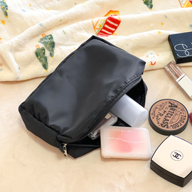 简约黑色化妆包便携化妆品收纳包旅行大容量防水洗漱包ins高级感