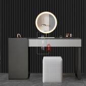 北欧多功能梳妆台家用卧室简约现代收纳一体小户型抽拉伸缩化妆桌