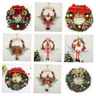 Christmas decorations wreaths and wreaths and stripes