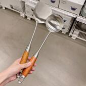 家用房烹饪不锈钢加厚锅铲花梨木手柄汤勺火锅大漏勺厨具 包邮