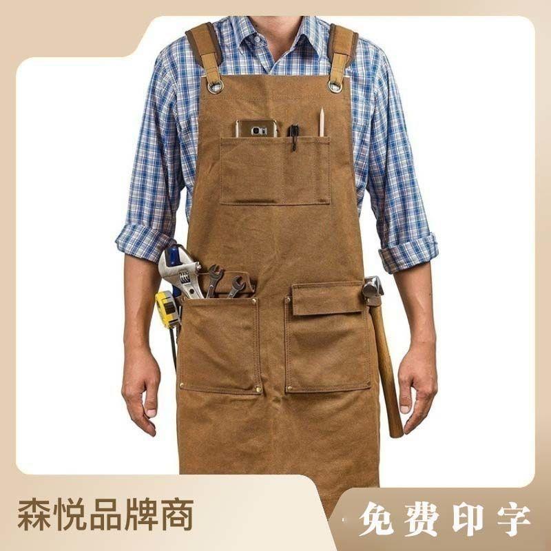 防油水r6KtYXMd围裙脏厨木工防电工房工作服家用耐耐磨多口袋围裙