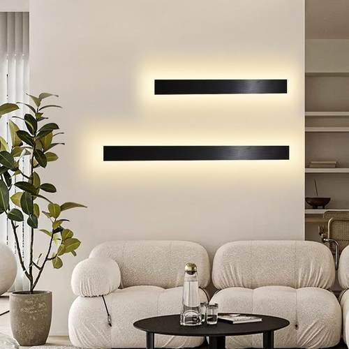 一字长条led铝材壁灯现代卧室床头灯具客厅过道灯可调光壁挂式