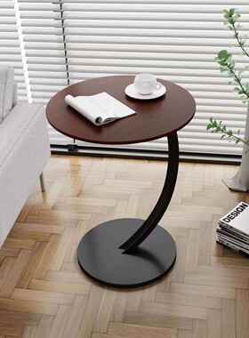 胡桃几小桌厅子茶几沙发边柜小网红迷你圆桌客角几出租屋床47761