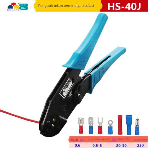 华胜工具HS-30J hs-40J预绝缘冷压端子棘轮式压接钳压线钳0.5-6MM