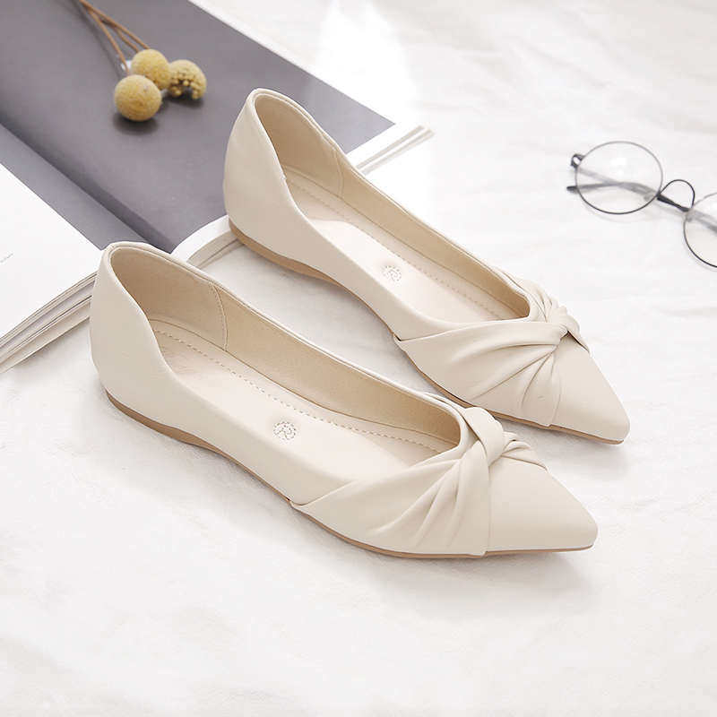 单鞋女2025新款春秋百搭浅口女鞋子夏款软底软皮豆豆鞋尖头平底鞋,女鞋,浅口单鞋,淘宝优惠券,粉丝福利购,淘宝优惠卷