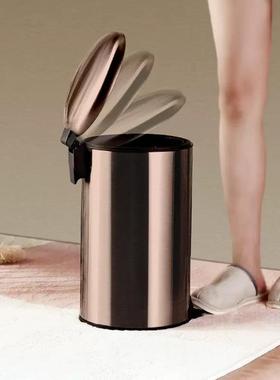 垃圾公桶家用不锈客厅厨脚踏式卫生间厕所脚THO踩带盖办房室钢水