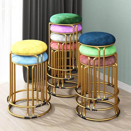 Reinforced Steel Round Stool, Simple Home Living Room Dining