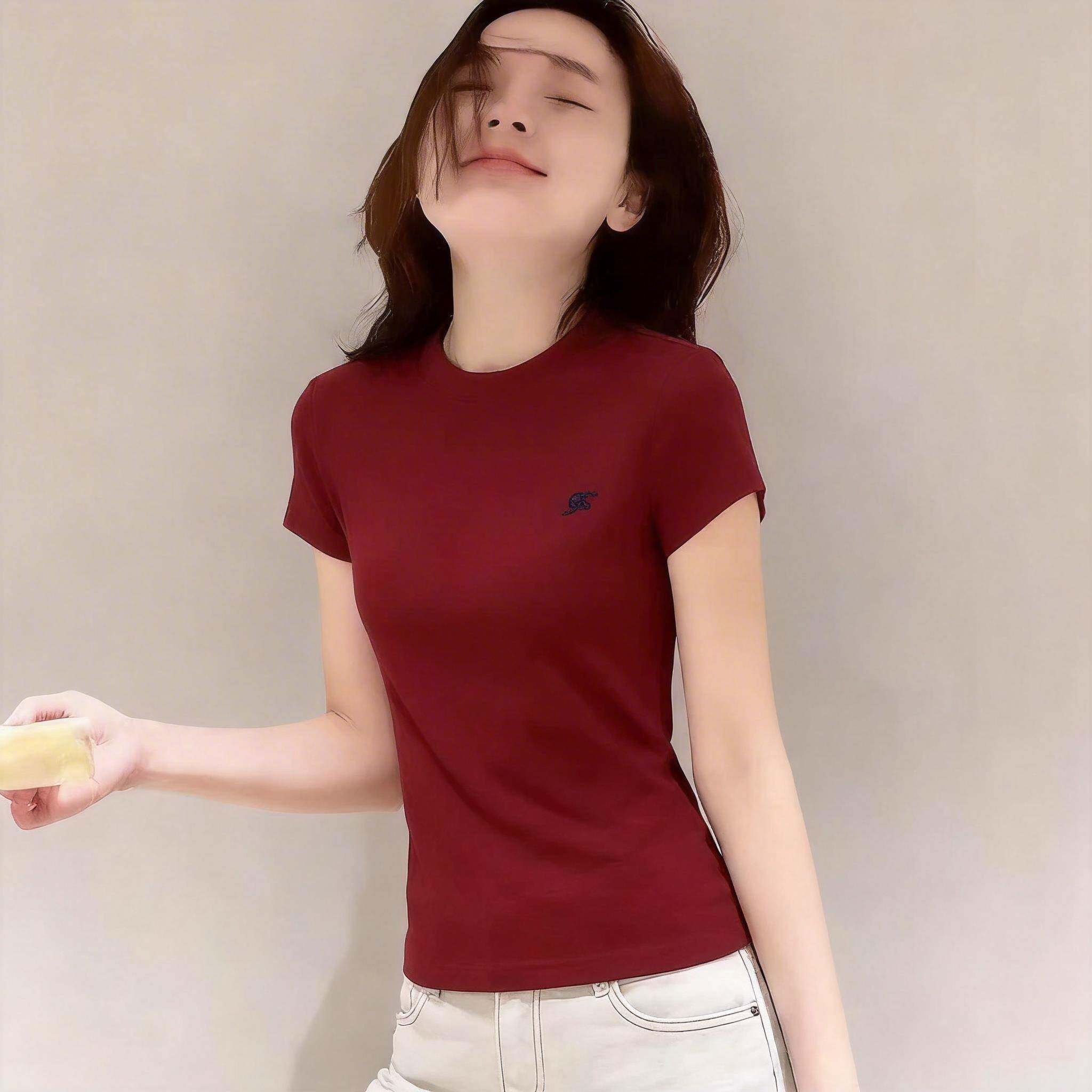韩版修身显瘦高弹短袖T恤女2026夏季新款运动风吸汗透气休闲上衣