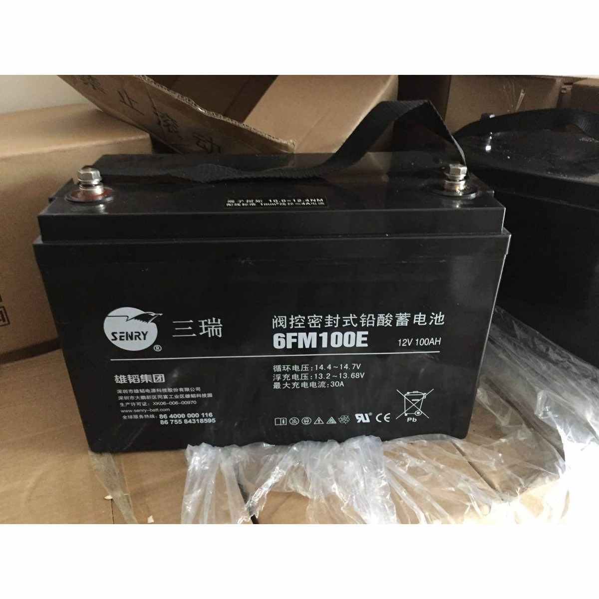 雄韬三瑞蓄电池12V100AH直流屏UPS铅酸免维护6FM100E VISION威神