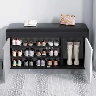 鞋柜家用门口入户可坐换鞋凳楼道外玄关柜大容量有门进门一体