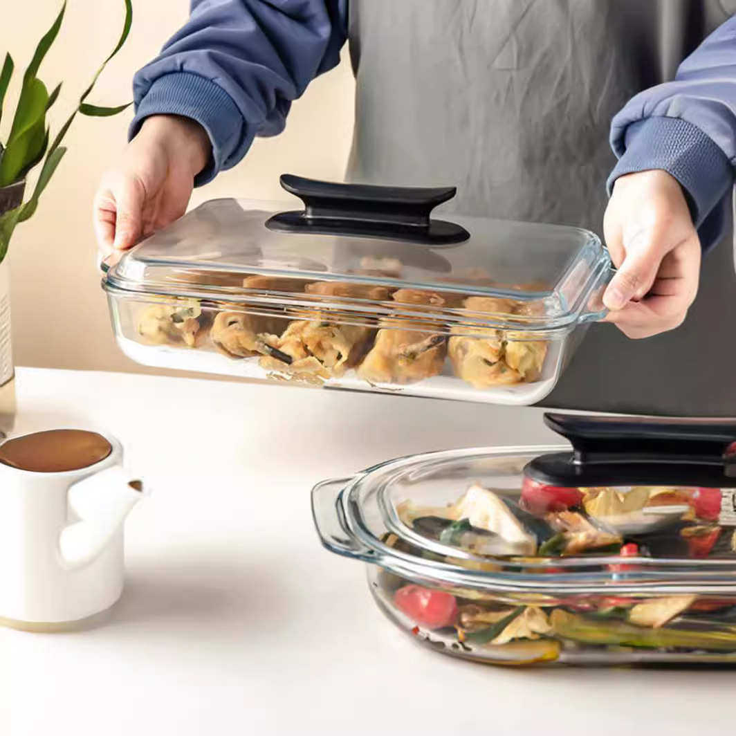 耐热玻璃鱼盘烤盘焗饭盘烤面包披萨微波炉烤箱专用马蹄糕蒸盘模具