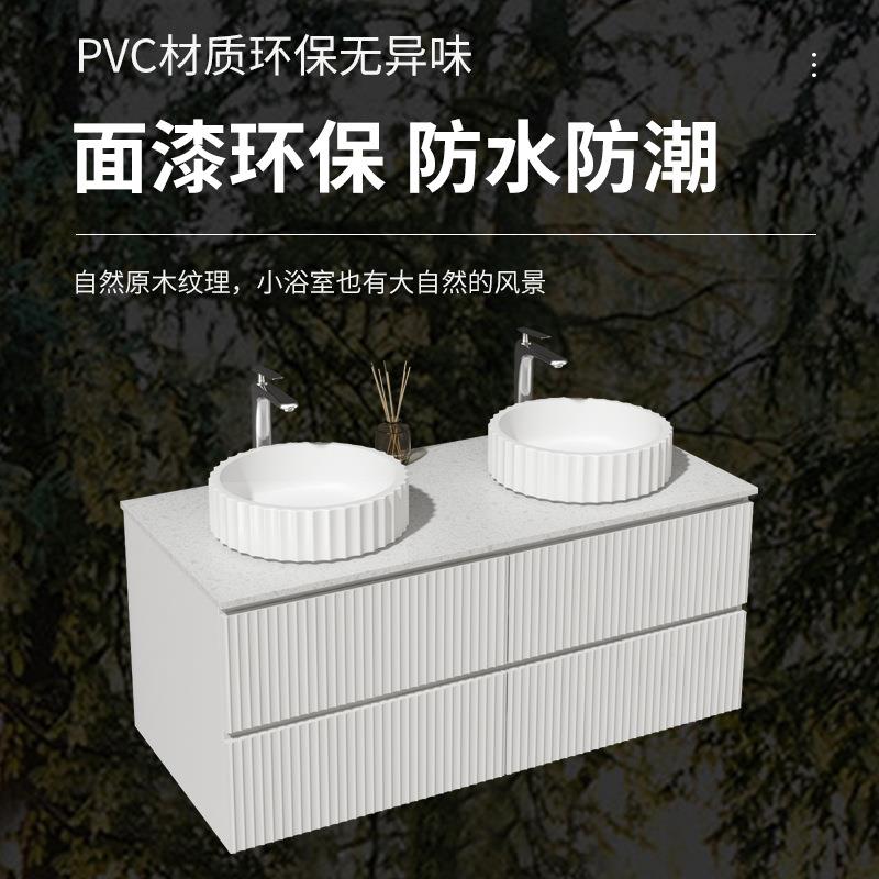 奶油风室柜组洗合卫生间陶瓷一美体洗脸浴洗漱台盆手妆镜2902W柜
