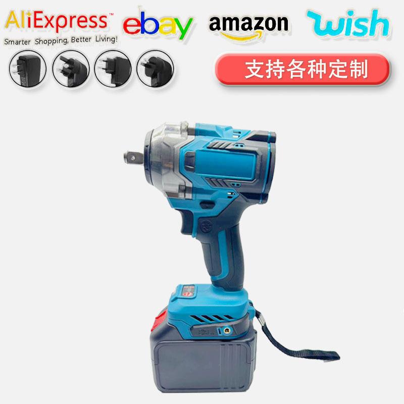 厂家直销电动扳手无刷大扭力电动风炮架子工汽修锂电冲击扳手跨境